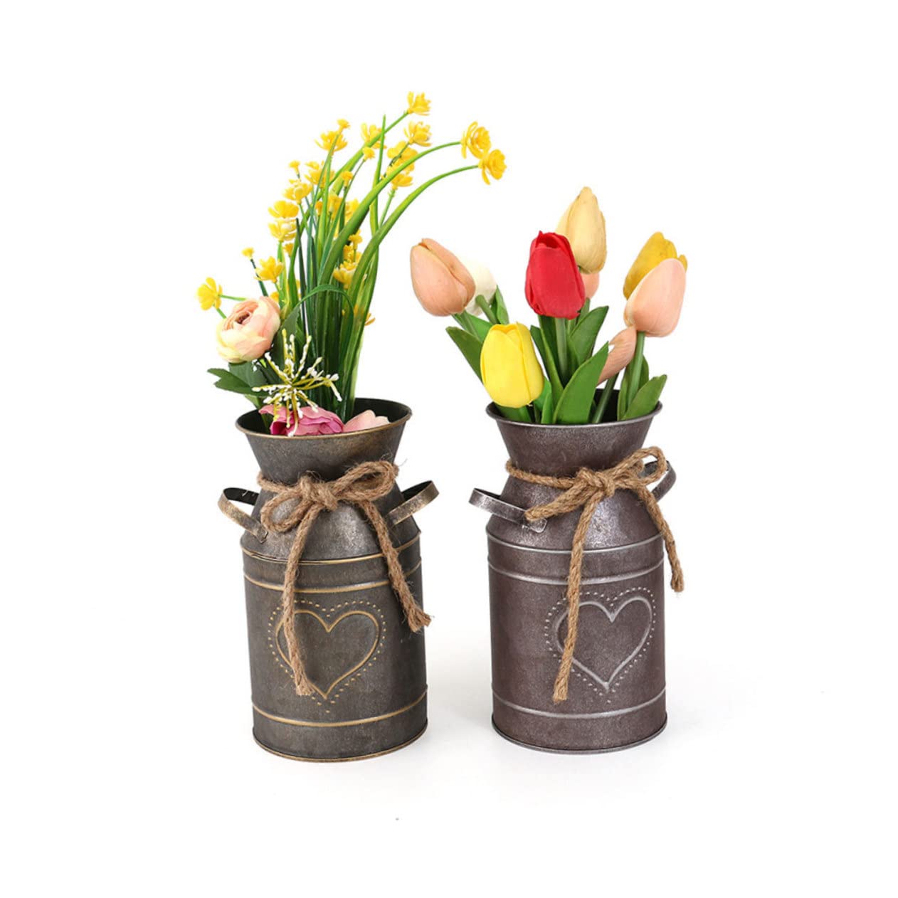 Amazon.co.jp: generic 錫花桶ハート型花瓶植木鉢レトロインテリア